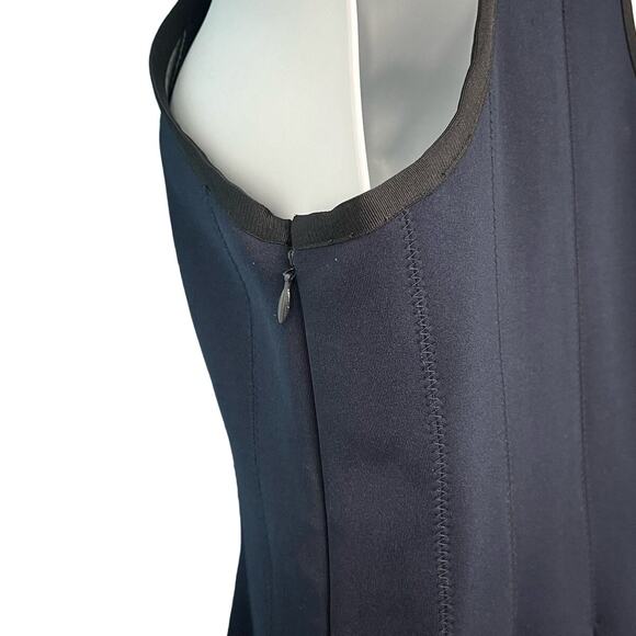 Alexander Wang Navy Blue Black Pleated Neoprene Scuba Mini Racerback Dress sz S - Picture 5 of 11